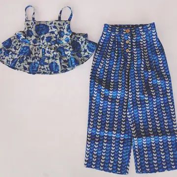 Indigo Floral Top with Pants