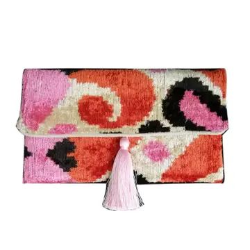 Velvet and Silk Ikat Clutch