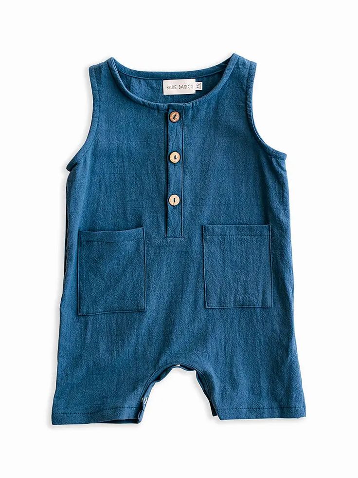 Blue Linen Romper