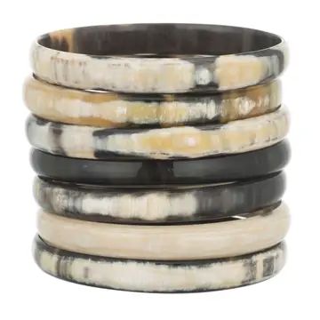 Dark Natural Horn Bangle/Set of 7