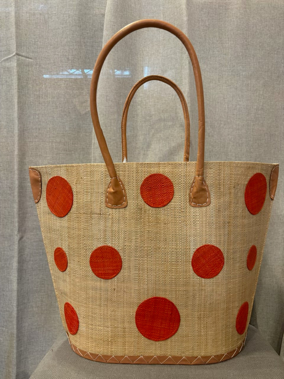 Totes with Polka Dot Raffia